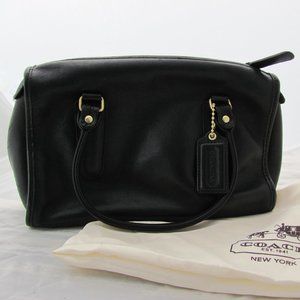 Black Leather Coach Satchel.